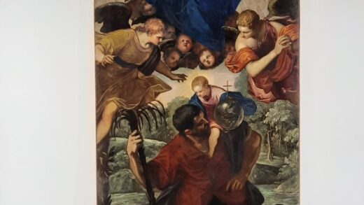 Madonna guarda San Cristoforo e Bambino