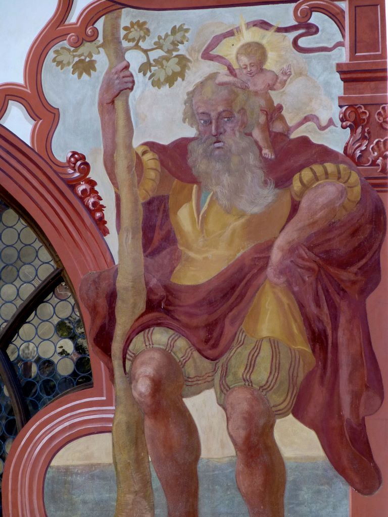 San Cristoforo con mantello rosso
