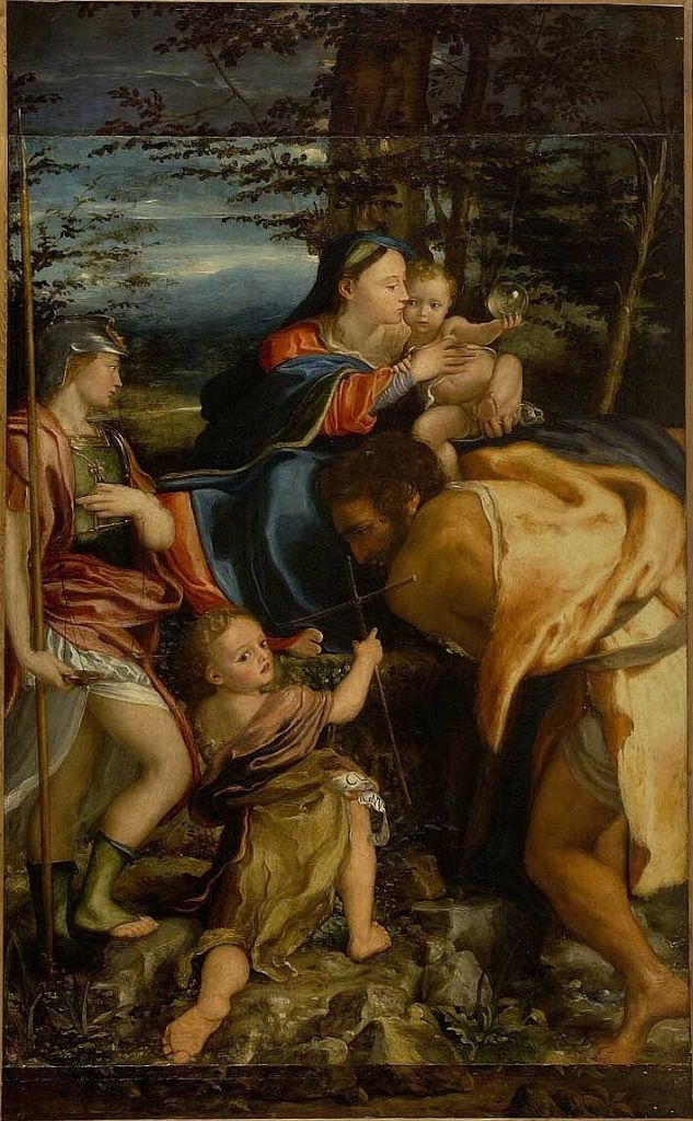 La Madonna prende il Bambino dalle spalle di san Cristoforo