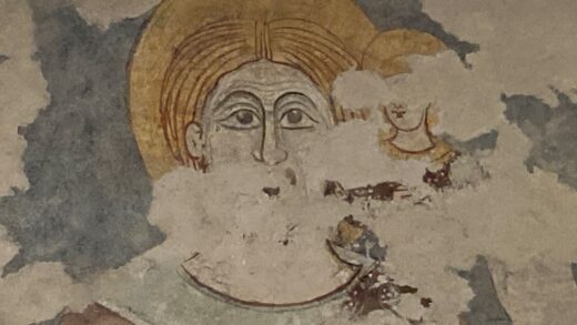 lacerti di affreschi San Cristoforo