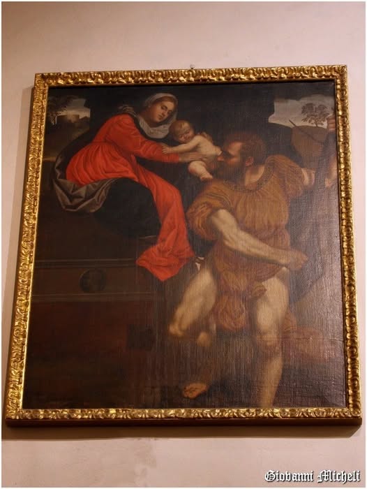 San Cristoforo porge il Bambino alla Madonna: è una copia di Paris Bordone