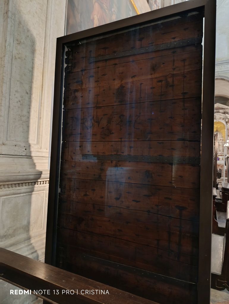 Retro della tavola di san Cristoforo