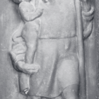 San Cristoforo tiene in braccio il Bambino