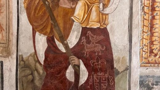 San Cristoforo con fascia e graffiti