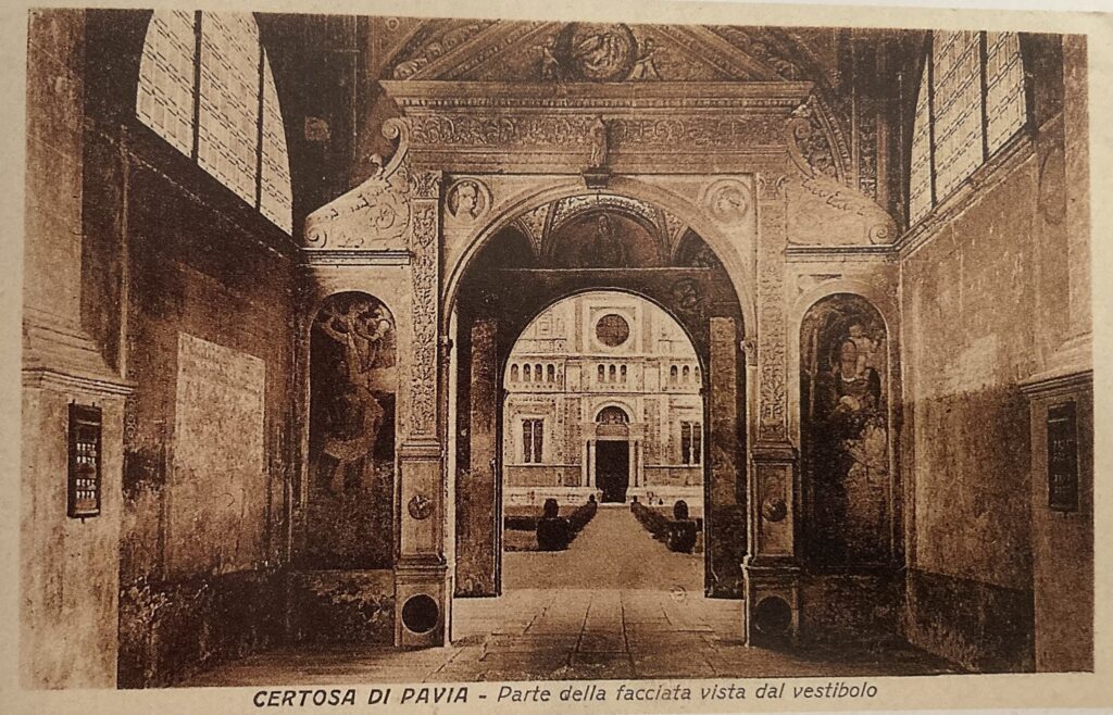 Vestibolo Certosa di Pavia (fotografia di fine Ottocento)- ph. in Bernardino Luini e i suoi figli