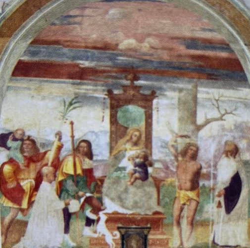 san Cristoforo con altri santi che proteggono dalla peste