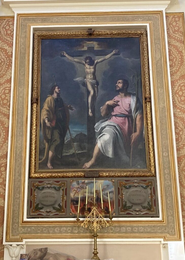 San Cristoforo gigantesco in ginocchio senza Bambino