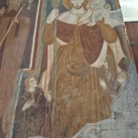 San Cristoforo frontale con Bambino e cartiglio