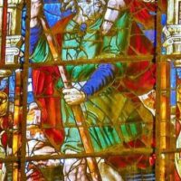 vetrata con vecchio san Critsoforo