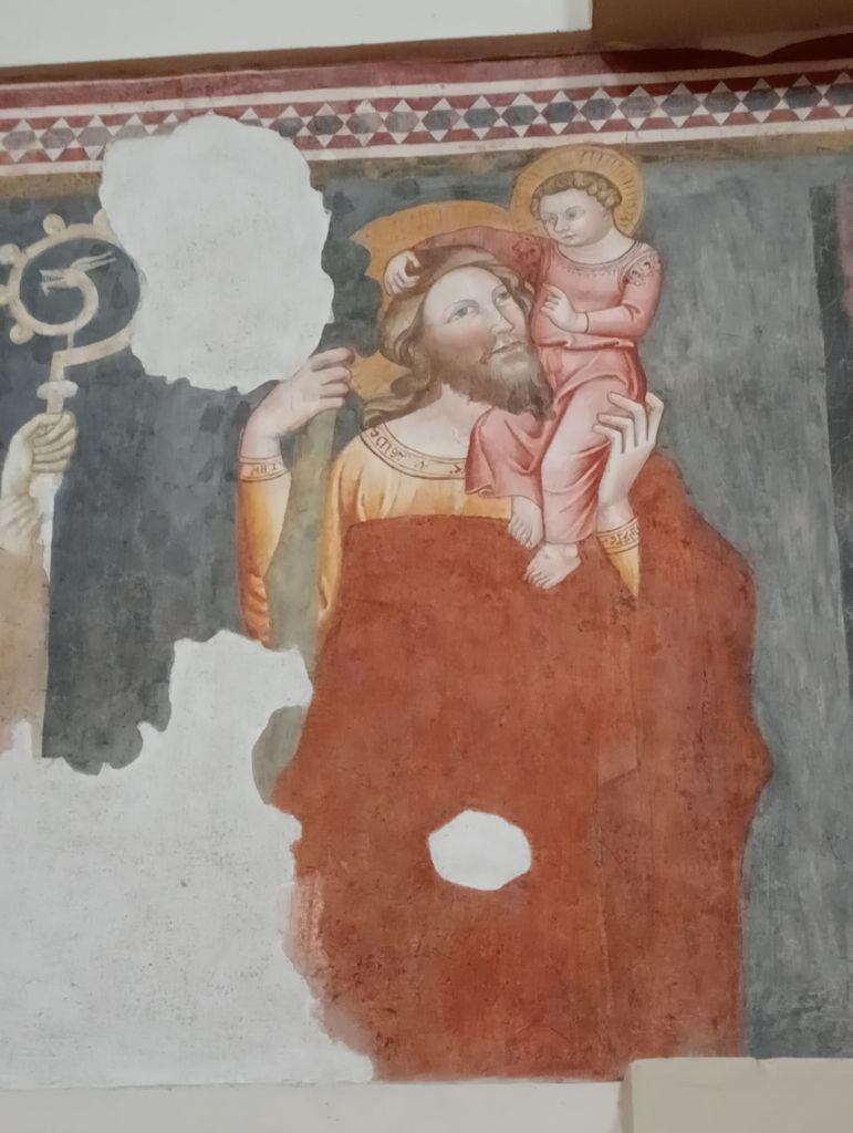 San Cristoforo con Bambino colore rosa