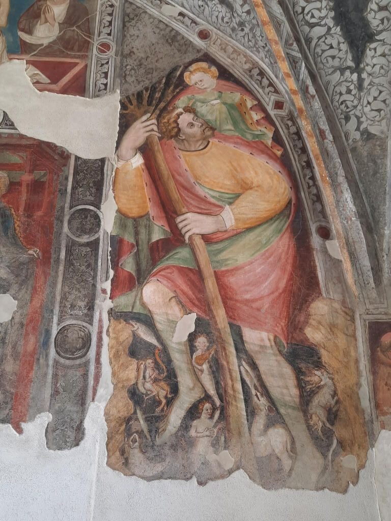 San Cristoforo con fauna acquatica