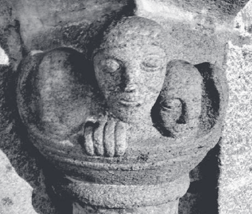Capitello con tre uomini in barca