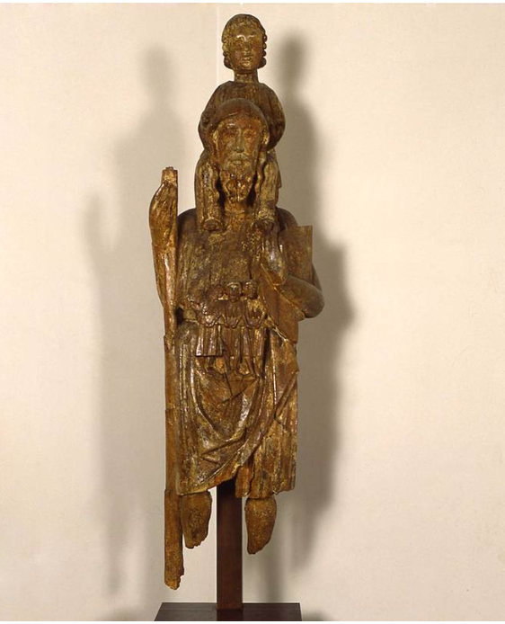 San Cristoforo mutilo ma con macina e pellegrini