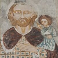San Cristoforo con Bambino sul braccio e mano sul cuore