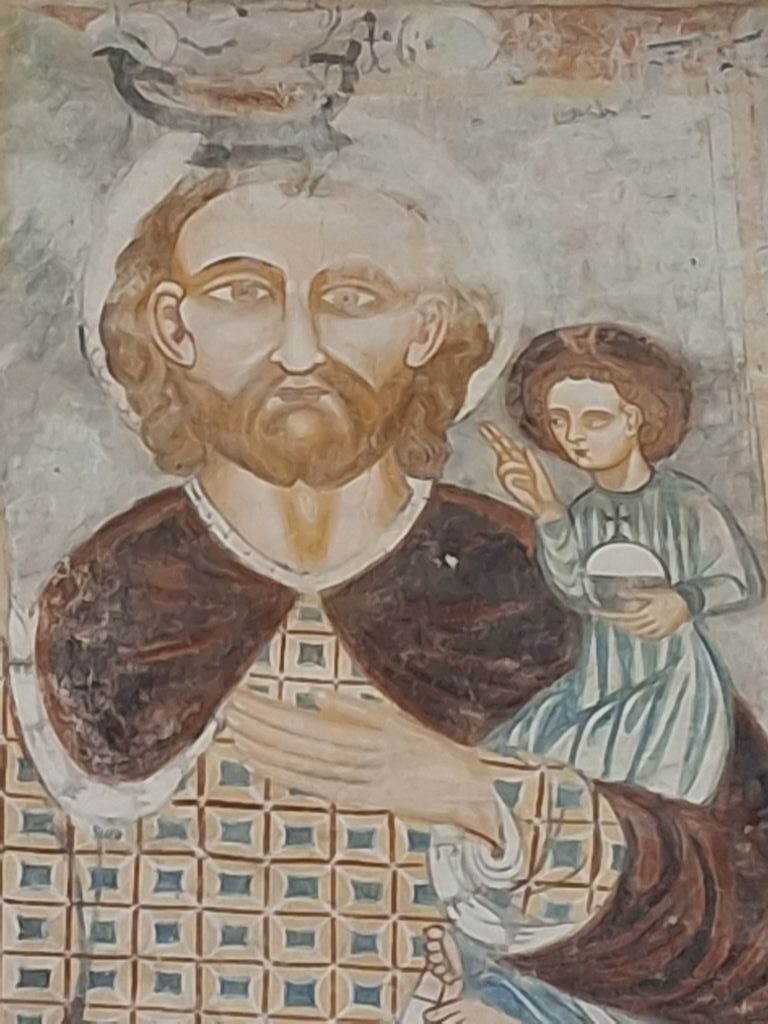 San Cristoforo con Bambino sul braccio e mano sul cuore