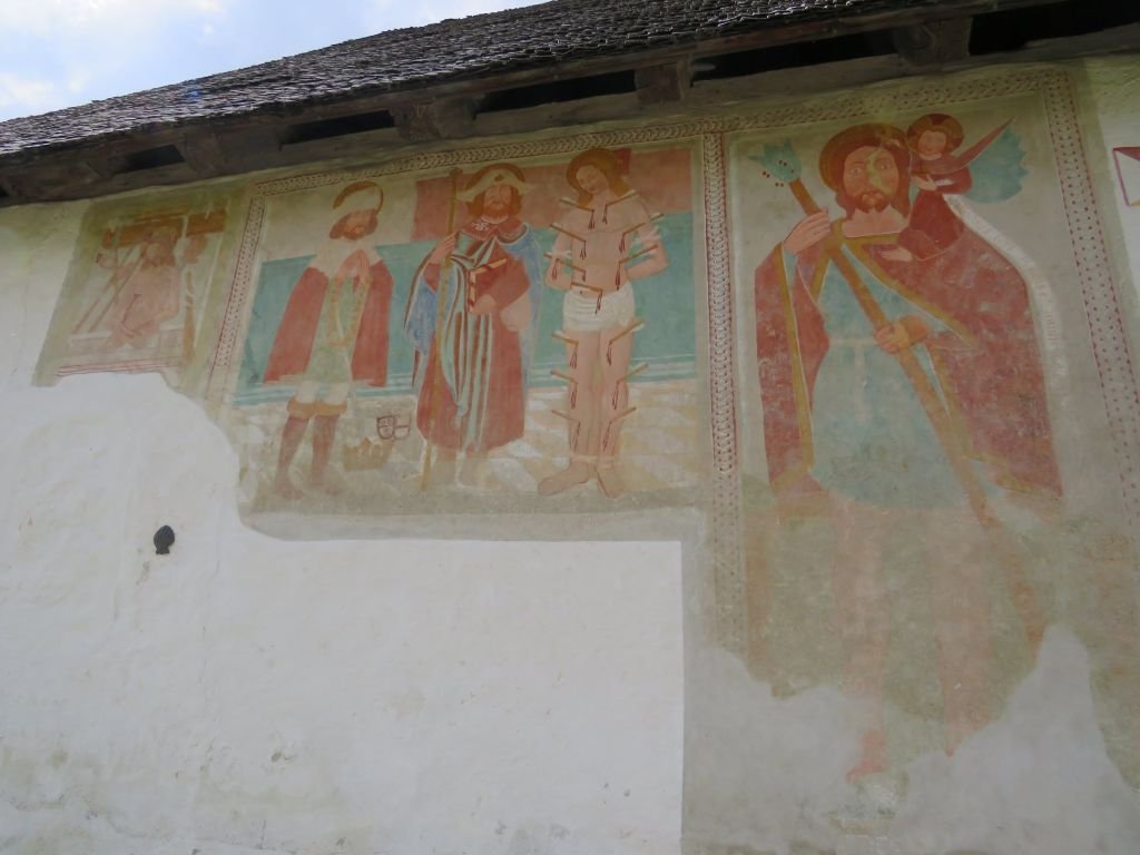 San Cristoforo con altri santi e arma Christi