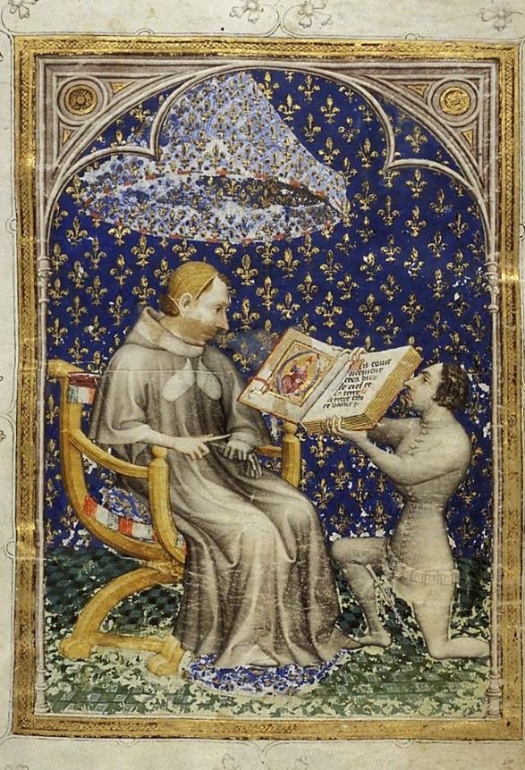 un valletto presenta una Bibbia a Carlo V